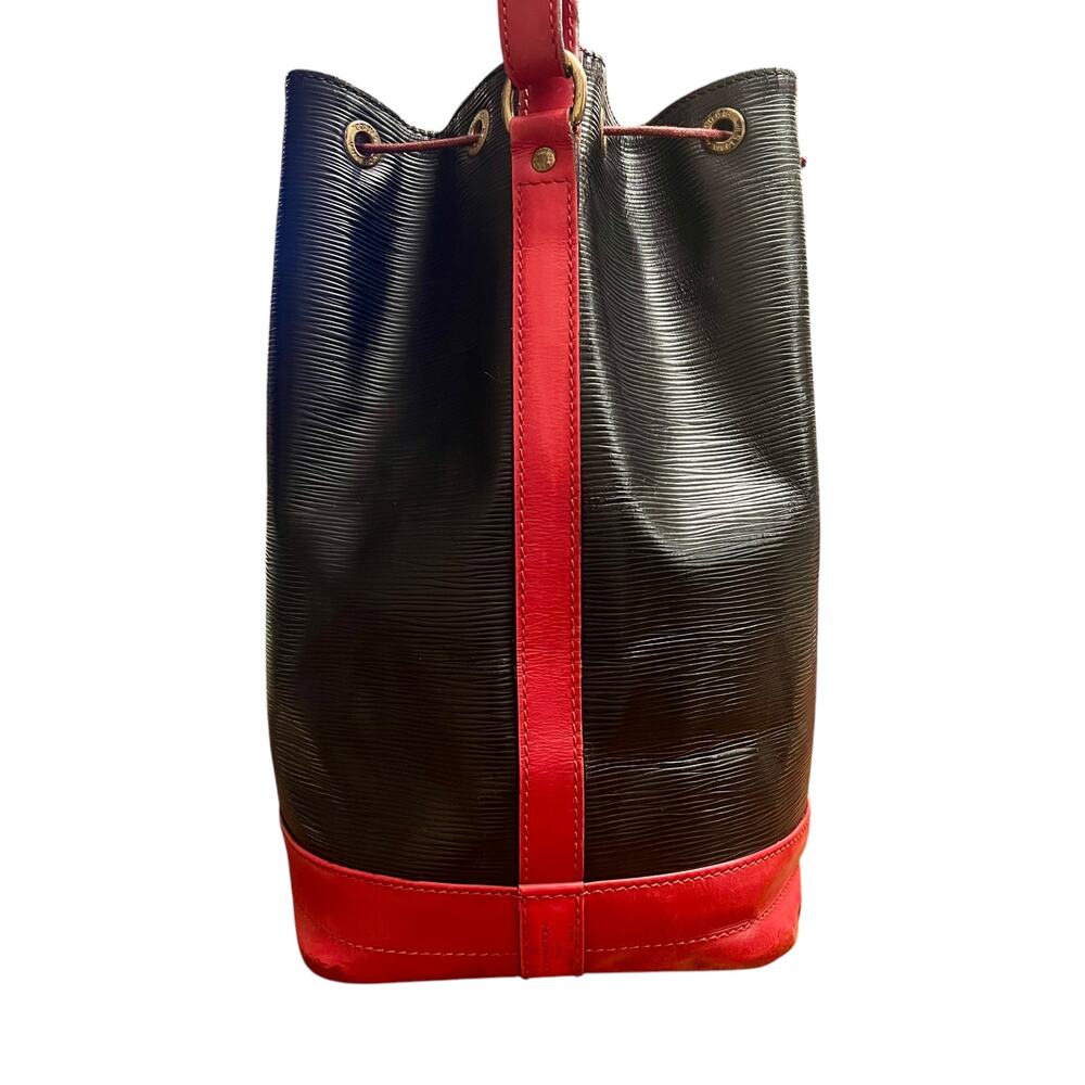 Louis Vuitton Vintage Noe Bucket Bag Black Red Epi Leather 1995 Large Shoulder - Picture 6 of 16